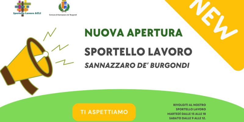 Banner Sportello lavoro Sannazzaro 70 x 100 cm) (90 x 50 mm)